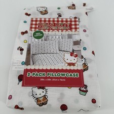 Set/2 HELLO KITTY GINGERBREAD CHRISTMAS Cotton Standard Pillowcases NEW
