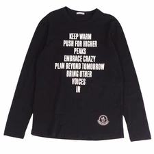 Moncler T-shirt 2021 Top Long Sleeve Logo Cotton Men S Black Used MOLO-0