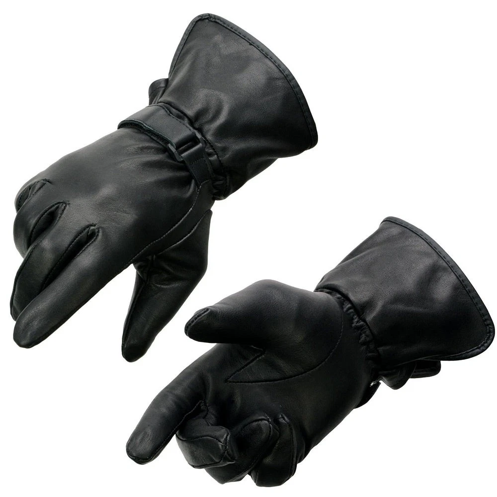 Milwaukee Leather MG7725 Women's Leather Gauntlet Biker Gloves 'Lightly Lined'