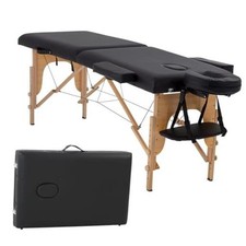 Massage Bed Portable Massage Table 2 2 Folding 24 inch wide PVC Leather Black