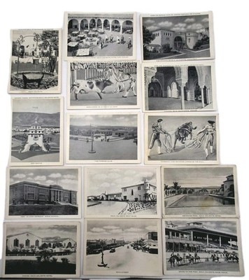 Vintage Lot Of 14 Mini Black & White Cards Agua Caliente Tijuana Mexico 1920's 