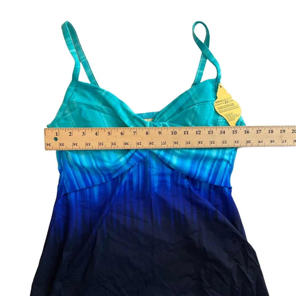 Nuevo con etiquetas Camiseta Tankini Adelgazante Azul Sweetheart Con Aros Talla 12 Foto 4 de 4