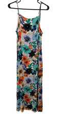 O'Neill Bayleigh Maxi Slip Dress L Floral Spaghetti Strap Sundress Boho Festival