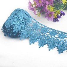 7.5 Yards Floral Lace Edge Trim 9CM Width Europe Chips Pattern Inelastic Blue