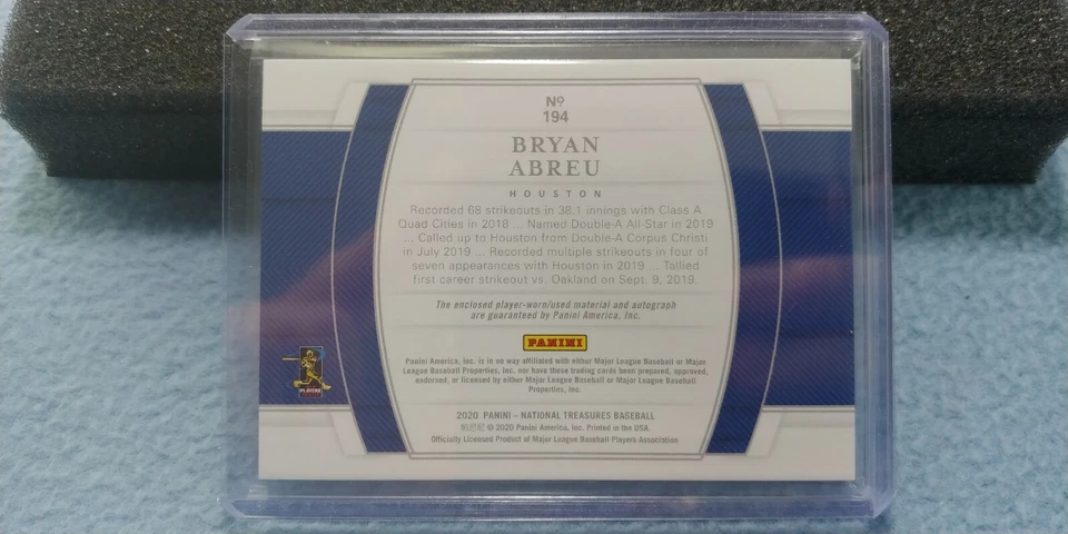 2020 NATIONAL TREASURES FOTL BRYAN ABREU PURPLE ROOKIE PATCH AUTO #'D 4/7 ASTROS - Image 3 of 3