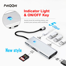 USB C Hub With 3 USB 3.0 5Gbps ,Type C to 4k 60HZ HDMI PD Charge 100W Aluminum
