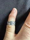 Vintage 925   Sterling Silver Embossed  Animal Small Size Ring -UK Size F