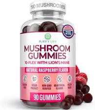 Purify Life 10-Plex Mushroom Complex Gummies With Lions Mane 90 Count 01/2027
