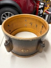 1940s Ludwig and Ludwig Company Vintage Snare Drum Shell with Wood Lug Casings