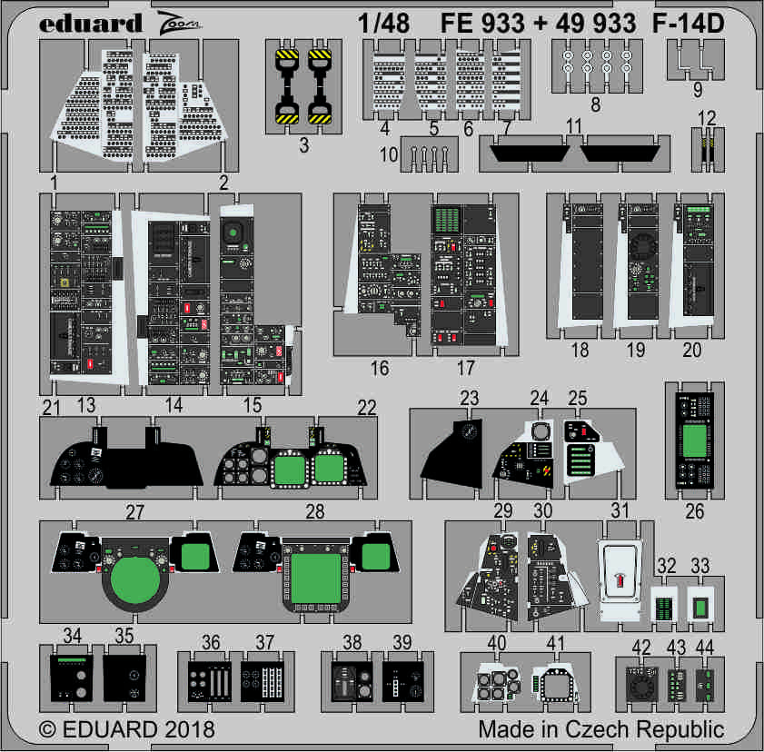 Eduard Accessories FE933 1:48 - F-14D for Tamiya - New