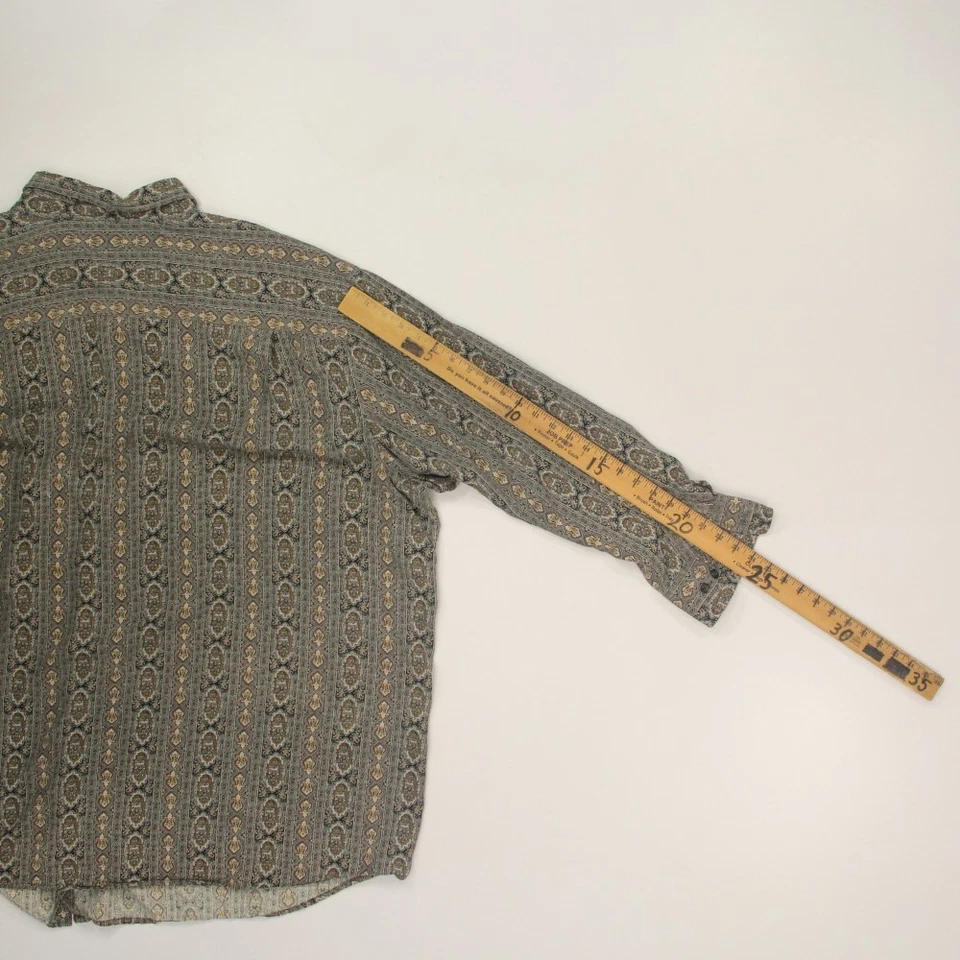 Camisa George Foreman 100% Seda Abotonada Grande y Alta Talla 5XB Estampado Medallón Foto 4 de 4