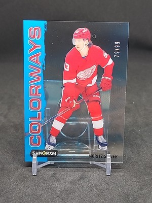 2024-25 UD Synergy Colorways #L-64 Blue Moritz Seider #/99 SP Red Wings