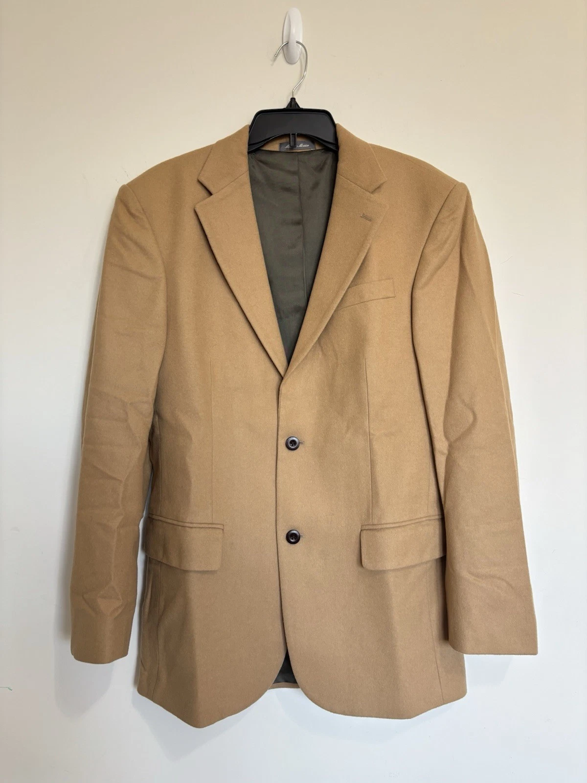 Men's Oscar De La Renta Wool Cashmere Blazer Tan Camel Sport Coat Size 40L