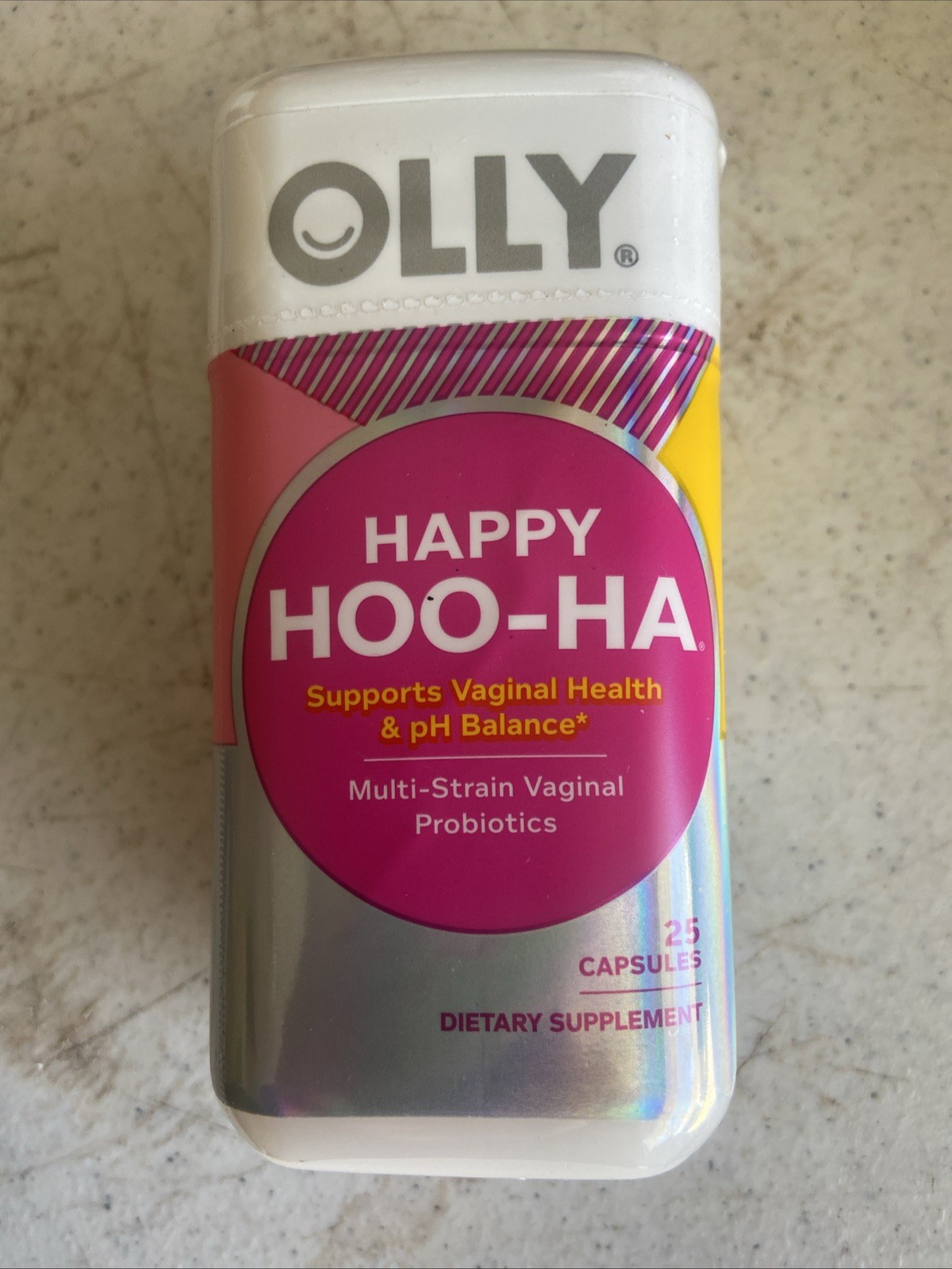 OLLY Happy HOO-HA Supports Vaginal Health & pH Balance Supplement 25 Capsules