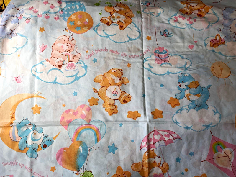 Care Bears Vintage Twin / Full Sheets Set 2 Pillow Cases, 1 Flat, 1 Fitted 