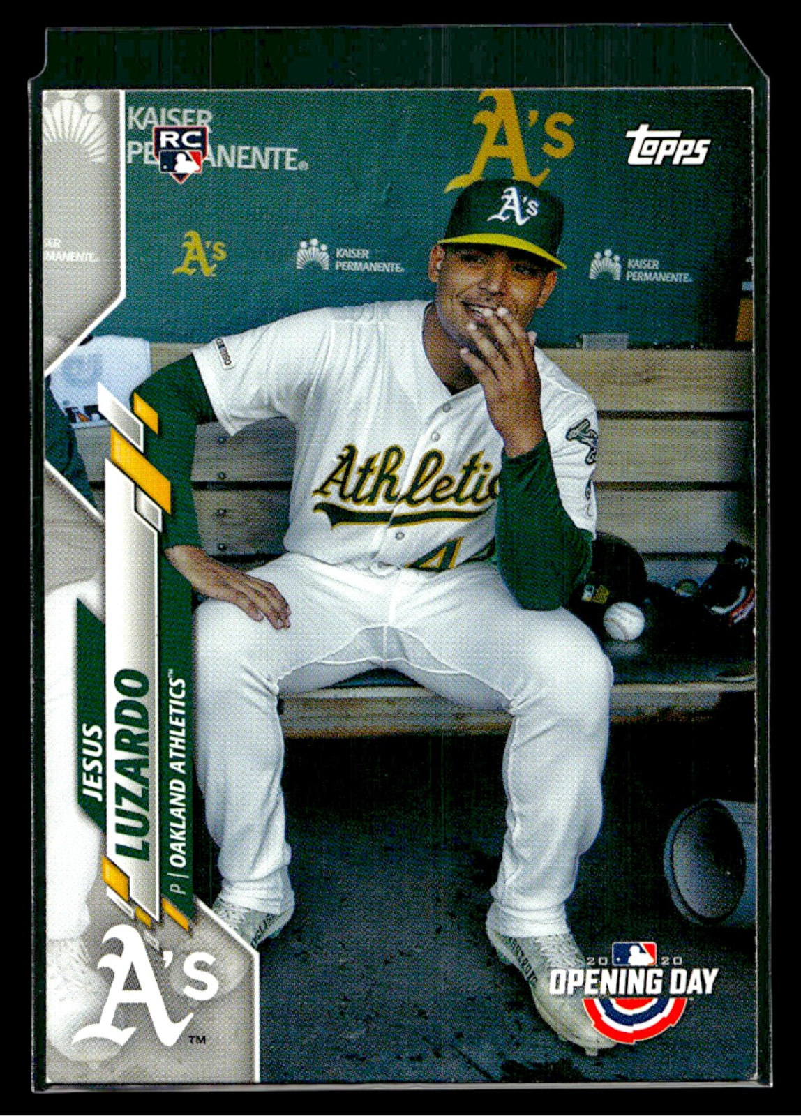 Jesus Luzardo 2020 Topps Opening Day #105 In dugout Image Variation Rookie