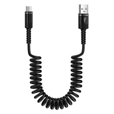 Fast Charger Cable Coiled USB C for Car 3FT Android Auto Type A to C Phone Power