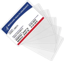 10 Pack Medicare Card Holder Sleeves, Clear PVC Waterproof Protector (12Mil)