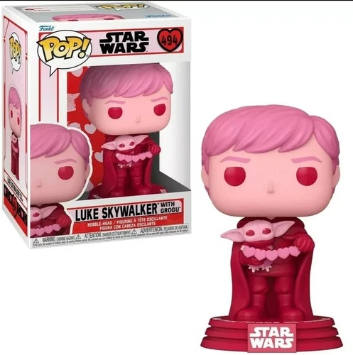 FUNKO POP! Star Wars Luke Skywalker w/Grogu #494 Valentine's Day Edition