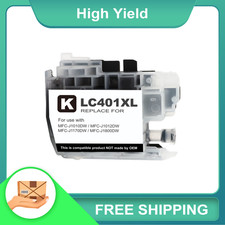 1 Pack Black Ink Cartridge compatible for Brother LC401 MFC-J1012DW MFC-J1170DW