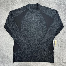 Air Jordan Dri-fit Adv Shirt Mens Medium Black Gray Elephant Print Long Sleeve Air Jordan Dri-fit Adv Shirt Mens Medium Black Gray Elephant Print Long Sleeve