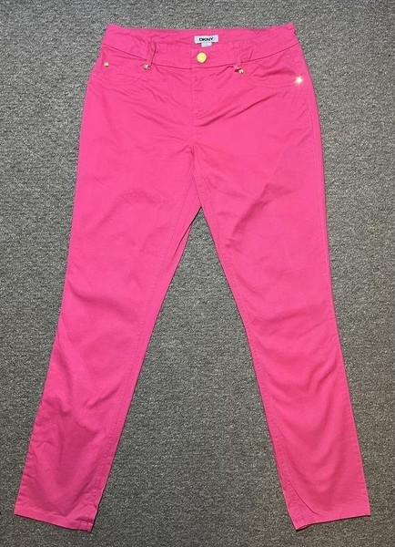 Women DKNY Trousers Pink 36 / S / 44