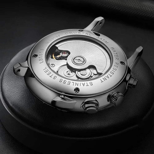 Luobin Orologio Meccanico Automatico Lusso Acciaio Fondo Esposizione - Foto 3 di 7