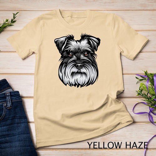 Cool Schnauzer Dog Face T-Shirt Unisex T-shirt - Picture 14 of 15