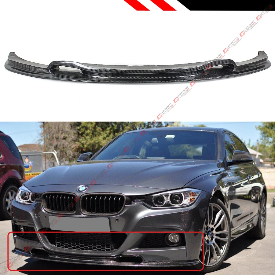 Parachoques deportivo V2 fibra de carbono divisor de labios delantero para BMW F30 serie 3 M 2012-2018 Foto 2 de 4