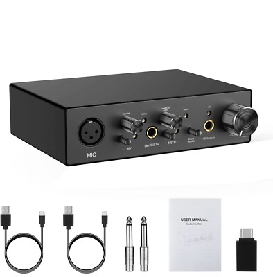 AJJ USB Audio Interfaces 24-bit/192 kHz 2-in-2-out Windows IOS Mac android 