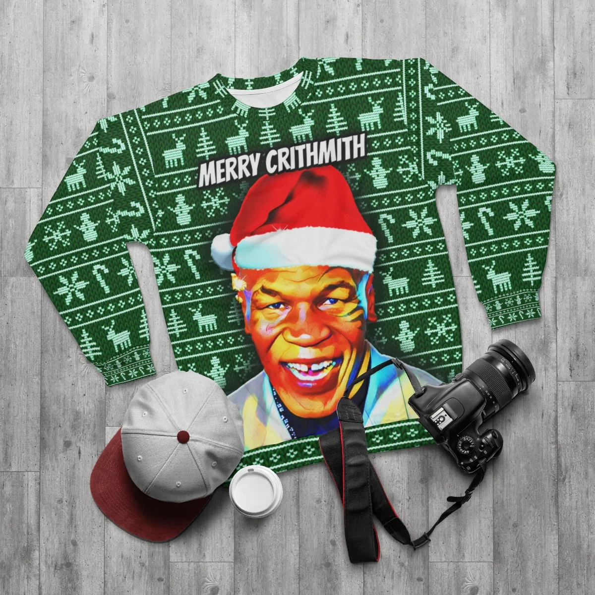 Mike Tyson UGLY CHRISTMAS SWEATER “Crithmith” Lisp Funny Xmas Party Sweatshirt