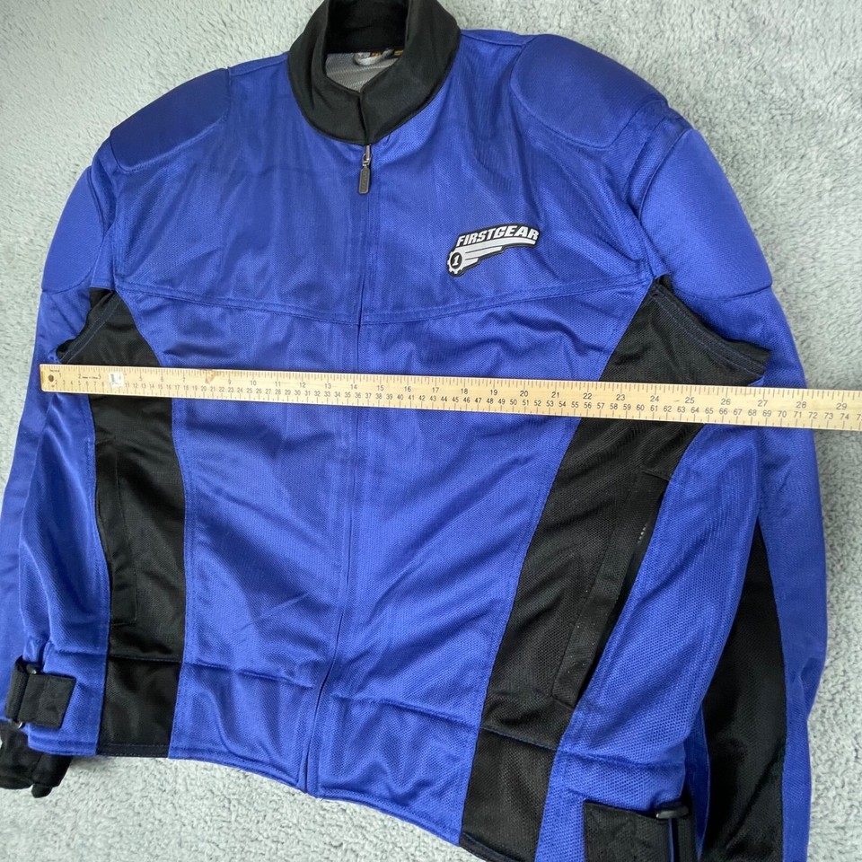First Gear Armor Motorcycle Jacket Men XXL Blue Padded Hypertex ...
