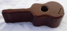 Wood Guitar Puzzle Trinket Box lined 8"