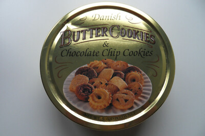 METALL DEKO KEKSDOSE ''BUTTER COOKIES GOLD'' CA. H 10 x D 18 CM PLÄTZCHEN OSTERN