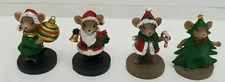 CREATIVE CO-OP SET OF (4)  CERAMIC CHRISTMAS MICE