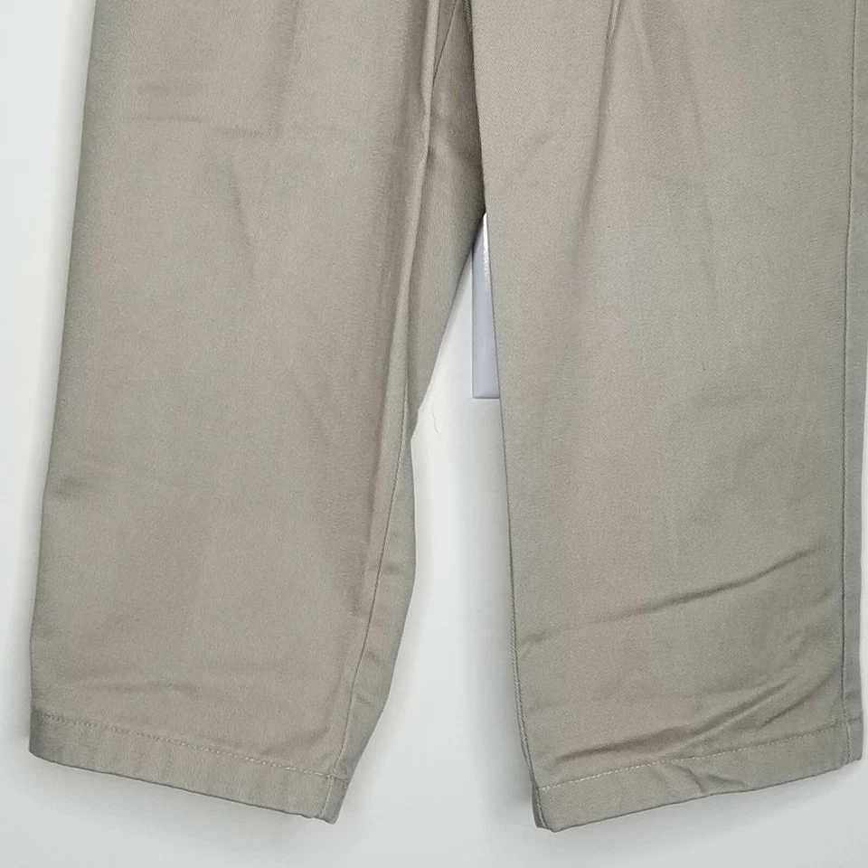 Pantalones chinos Arrow para niños talla 4 regular caqui cremallera bolsillos elásticos en la cintura plisados tostados Foto 3 de 4