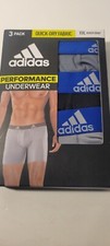 Adidas Men's Performance 3-Pack Boxer Briefs, XXL, Blue/Gray, Free Shipping 