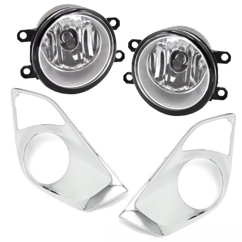 Front Bumper Fog Lights W/ Chrome Covers & Bulbs For 2013-2015 Toyota Avalon - Picture 4 of 22