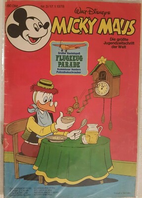 Micky Maus/Jahrgang 1978 / Heft Nr. 3 in Comic Hülle verschweißt ! 