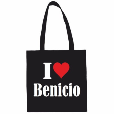 Tasche Beutel Baumwolltasche I Love Benicio Schulbeuten Einkaufstasche Geschenk