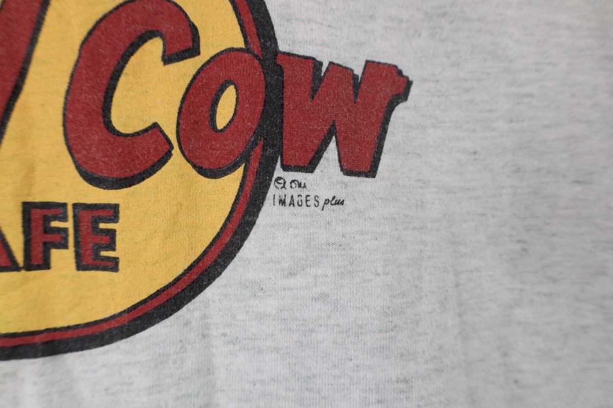 Vtg 90s Streetwear Mens XL Parody Hard Cow Cafe Short Sleeve T