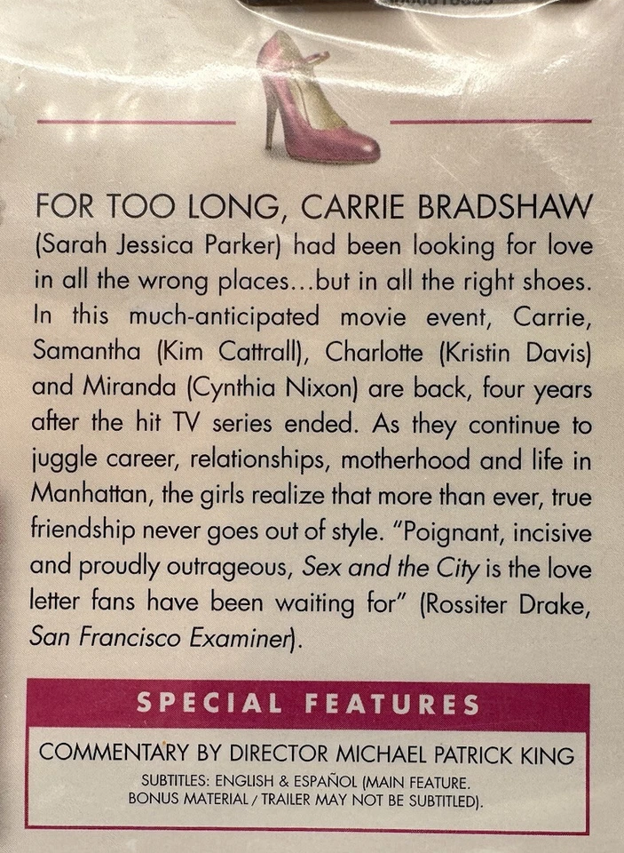 Sex And The City DVD Widescreen Sarah Jessica Parker Kim Cattrall 2008 Foto 3 de 3