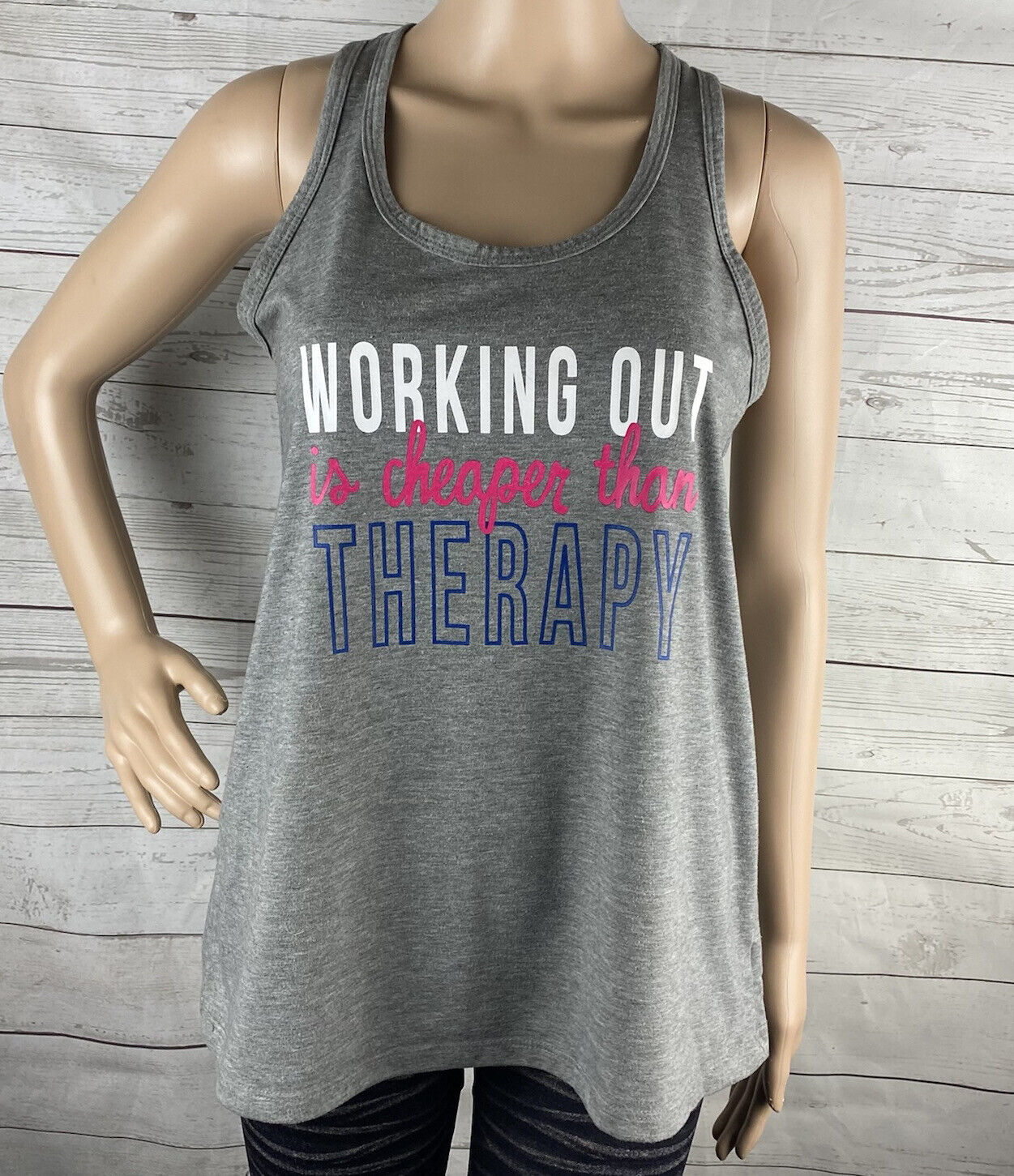Working Out Is Cheaper Than Therapy Tank Top Medi… - image 1