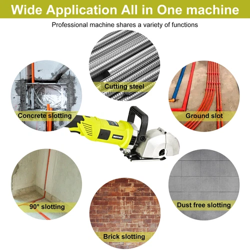 4000W Electric Wall Chaser Groove Cutting Slotting Machine Brick Concrete Cutter - Picture 12 of 12