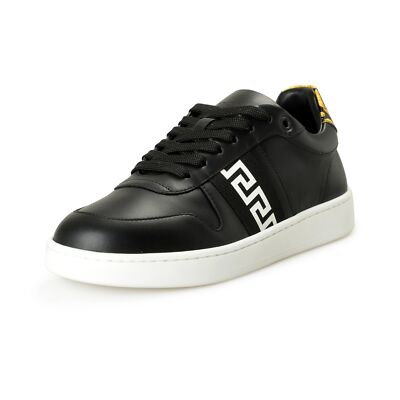 Versace★素敵!Black & Gold Logo Details Leather Sneakers s-l400.jpg