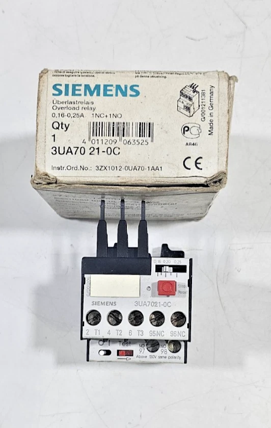SIEMENS 3UA7021-0C New - Surplus Motor Protection Overload Relay