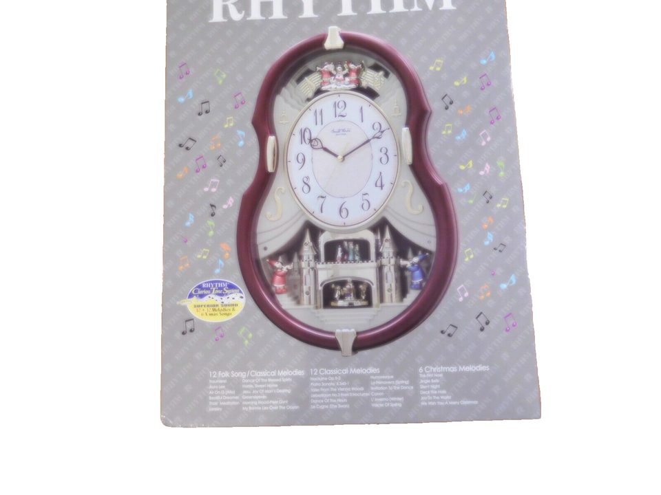 SMALL WORLD RHYTHM MUSICAL WALL CLOCK 30 FOLK, CLASSICAL, CHRISTMAS
