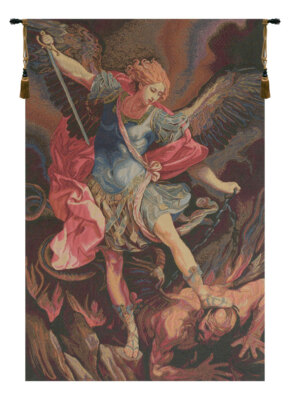 St. Michele Arcangelo Italian Tapestry | Jacquard Woven Religious Wall Art