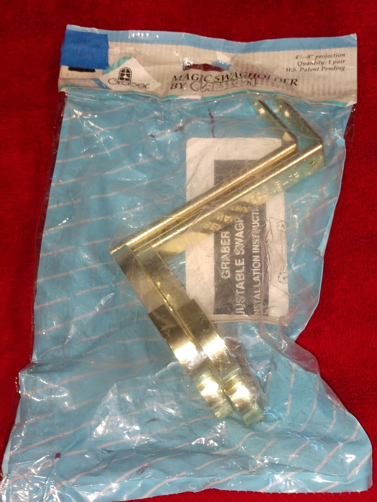 GOLD METAL SWAG HOLDER SET OF 2 SWEDEN, CLAESSON, NEW VINTAGE CURTAIN