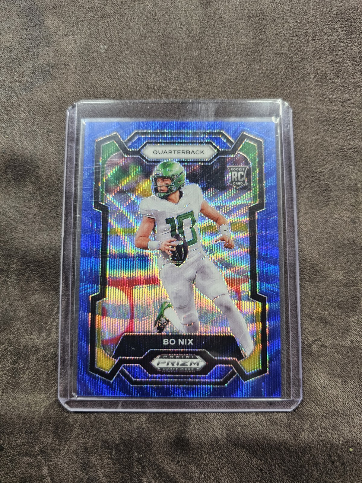 2024 Panini Prizm Draft Picks - Blue Wave Prizm #105 Bo Nix /249 (RC)